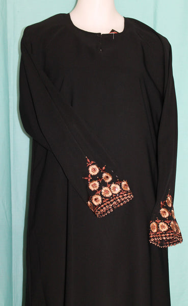 Abaya 1972 Dubai Black Abaya Sheela Embroidered