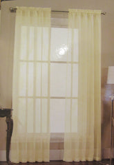 Home 8957 Ivory Solid Sheer Window Curtain Panels