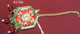 Tikka 3051766a Indian Designer Golden Red Green Maang Tikka