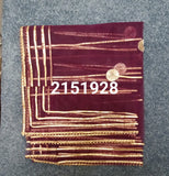 Dupatta 2151929 Solid Colors Net Gold Gota Patti Detail Dupatta Chunni Shawl