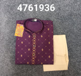 Boy’s 4761937 Rayon Gold Print Kurta Pajama Set Age 2-4 Years Indian Wear