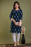 Blouse 6201676 Black Color Blue/White Print Cotton Kurti S- M-L-XL Size Kurti