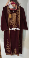 Kurti 6201946 Maroon Rayon Golden Print Kurti Size Large