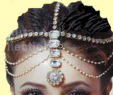 Maatha 8682 Maatha Patti Jewelry Gold Tone Golden Stones Crystals with Pearls