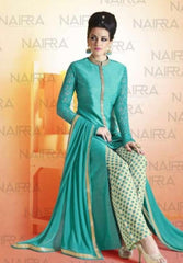 Suit 7724 Firozi Tussar Salwar Kameez Dupatta  Large Size Party Wear Dress