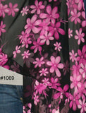 Scarf 1069 Pink Flowers Chiffon Dupatta Chunni Shawl Wrap Shieno Sarees