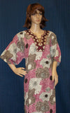 Maxi 1128 Kaftan Maroon Linen Jalabiya Sleep Wear Shieno