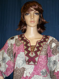 Maxi 1128 Kaftan Maroon Linen Jalabiya Sleep Wear Shieno