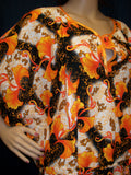 Maxi 1129 Gown Kaftan Jalabiya 2X Sleep Wear Orange Linen Shieno