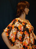 Maxi 1129 Gown Kaftan Jalabiya 2X Sleep Wear Orange Linen Shieno