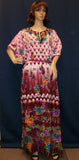 Maxi 1130 Maroon Linen Gown Kaftan Jalabiya 3X Sleep Wear Shieno