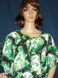 Maxi 1131 Green Linen Gown Kaftan Jalabiya 3X Sleep Wear Shieno