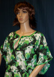 Maxi 1131 Green Linen Gown Kaftan Jalabiya 3X Sleep Wear Shieno