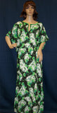 Maxi 1131 Green Linen Gown Kaftan Jalabiya 3X Sleep Wear Shieno