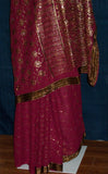 Saree Maroon Chiffon