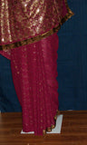 Saree Maroon Chiffon