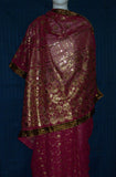 Saree Maroon Chiffon