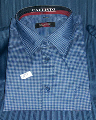Men's Dress Shirt Blue check