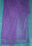 Scarf 1216 Purple Net Shimmer Dupatta Chunni Shawl Wrap Shieno Sarees