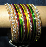 Choodra 1219 Golden Kadra Multi Color Choodra 2.6 Bangles Set Shieno