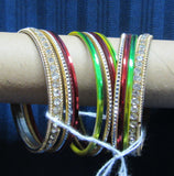 Choodra 1219 Golden Kadra Multi Color Choodra 2.6 Bangles Set Shieno