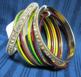 Choodra 1219 Golden Kadra Multi Color Choodra 2.6 Bangles Set Shieno