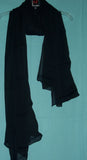 Scarf Plain Blue Black Chiffon