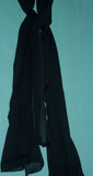 Scarf Plain Blue Black Chiffon