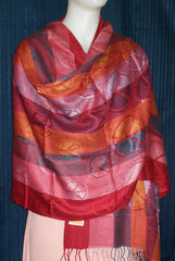 Shawl 1389 Red Winter Wear Wrap Shawl Shieno Sarees