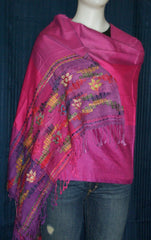 Shawl 1398 Purple Fuchsia Synthetic Wool Wrap Shieno Sarees