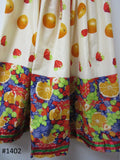 Skirt 6921402 Cotton Multicolor Fruits Printed Long Trendy Skirt