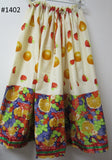 Skirt 6921402 Cotton Multicolor Fruits Printed Long Trendy Skirt
