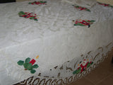 Table Cloth 140 White Applique Napkins Table Cloth Xmas Special