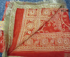 Mata Chunni 1411245 Red Mata Dupatta Indian Pooja Ghar Shieno Sarees