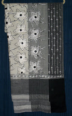 Shawl 1411 Black & White Winter Shawl Wrap Shieno Sarees