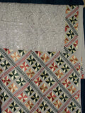 Wool Blend White Shawl/ Embroidered Shieno Pleasanton