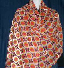 Shawl 1413 Orange Pink Embroidered Winter Wear Shawl