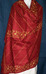 Stole Shawl Wrap Red 1422 Wool Blend Shieno Sarees Pleasanton