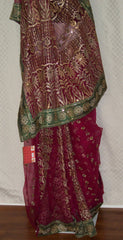 Net Saree 1508 Pink Designer Party Wear Sari Shieno Sarees