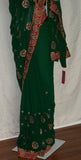 Saree 1510 Green Chiffon Party Wear Sari Shieno Sarees