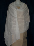 Scarf Stole Wrap White Shimmer