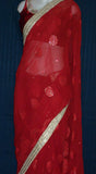 Saree 1540 Designer Bridal Saree in Red Chiffon for Wedding / Party