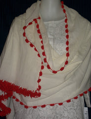 Scarf 1619 Cotton Stole Shawl Unbleached Dupatta