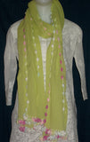 Scarf 1618 Pista Green Unbleached Cotton Crinkled Dupatta Chunni Shawl Shieno