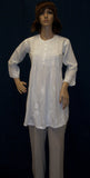 Blouse 1666 White Cotton Tunic Top Blouse Shirt Career Wear Shieno