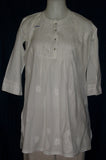 Blouse 1666 White Cotton Tunic Top Blouse Shirt Career Wear Shieno