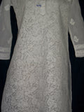 Blouse 1671 White Cotton Organdy Tunic Top (M) Shirt Kurti Shieno