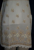 Blouse 016 White Cotton Crochet Tunic Top Kurti Medium Size Shieno