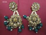Necklace 3051729 Indian Designer Gold Finish Green Beads Necklace Set