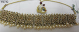 Necklace 3051732 Indian Designer Gold Finish Guloband Necklace Set